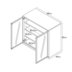 Armoires^Muji Armoire en noyer avec tiroirs