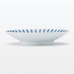 Vaisselle^Muji Assiette en porcelaine Hasami - Motif rayures éventail, Petite
