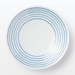 Vaisselle^Muji Assiette en porcelaine Hasami - Motif rayures, Petite