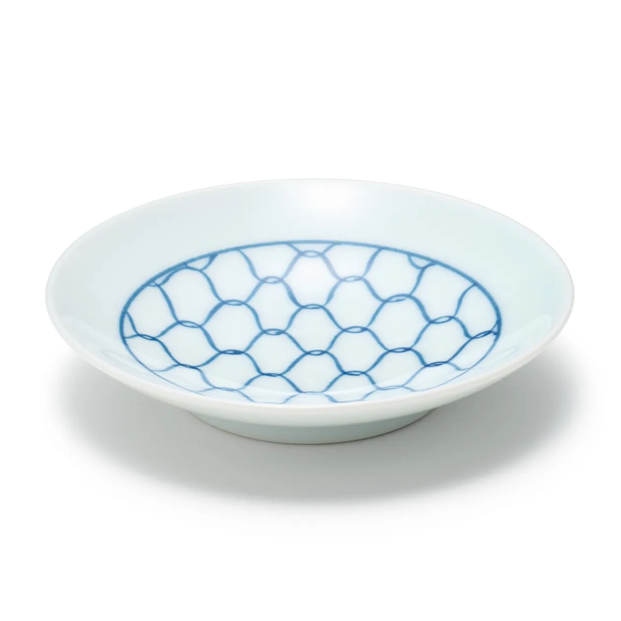 Vaisselle^Muji Assiette en porcelaine Hasami ‐ Motif maille, Petite