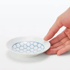 Vaisselle^Muji Assiette en porcelaine Hasami ‐ Motif maille, Petite