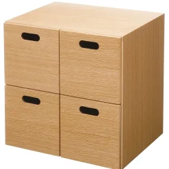 Étagères Modulables En Bois^Muji Bloc‐tiroir en chêne ‐ 4 tiroirs (Dont Eco‐part. 0,82 €)