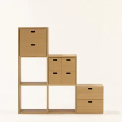 Étagères Modulables En Bois^Muji Bloc‐tiroir en chêne ‐ 4 tiroirs (Dont Eco‐part. 0,82 €)