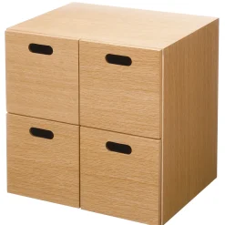 Étagères Modulables En Bois^Muji Bloc‐tiroir en chêne ‐ 4 tiroirs (Dont Eco‐part. 0,82 €)
