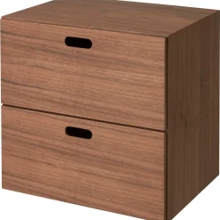 Étagères Modulables En Bois^Muji Bloc‐tiroir en noyer ‐ 2 tiroirs (Dont Eco‐part. 0,82 €)