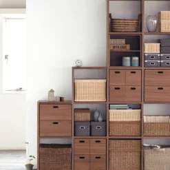 Étagères Modulables En Bois^Muji Bloc‐tiroir en noyer ‐ 2 tiroirs (Dont Eco‐part. 0,82 €)