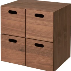 Étagères Modulables En Bois^Muji Bloc‐tiroir en noyer ‐ 4 tiroirs (Dont Eco‐part. 0,82 €)