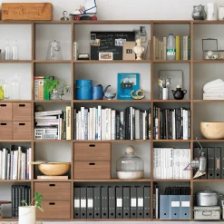 Étagères Modulables En Bois^Muji Bloc‐tiroir en noyer ‐ 4 tiroirs (Dont Eco‐part. 0,82 €)