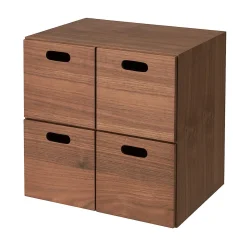 Étagères Modulables En Bois^Muji Bloc‐tiroir en noyer ‐ 4 tiroirs (Dont Eco‐part. 0,82 €)