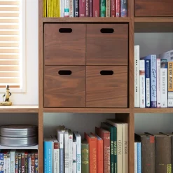 Étagères Modulables En Bois^Muji Bloc‐tiroir en noyer ‐ 4 tiroirs (Dont Eco‐part. 0,82 €)