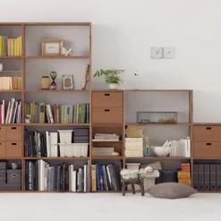 Étagères Modulables En Bois^Muji Bloc‐tiroir en noyer ‐ 4 tiroirs (Dont Eco‐part. 0,82 €)