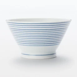 Vaisselle^Muji Bol à riz en porcelaine Hasami ‐  Motif rayures, Petite