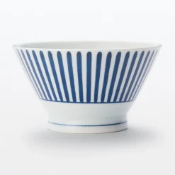 Vaisselle^Muji Bol à riz en porcelaine Hasami ‐ Motif rayures éventail, Petite