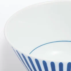 Vaisselle^Muji Bol à riz en porcelaine Hasami ‐ Motif rayures éventail, Petite