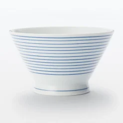 Vaisselle^Muji Bol à riz en porcelaine Hasami - Motif rayures, Grande