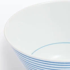 Vaisselle^Muji Bol à riz en porcelaine Hasami - Motif rayures, Grande