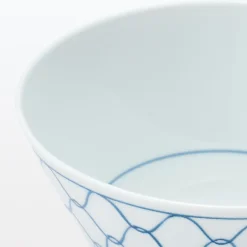 Vaisselle^Muji Bol à riz en porcelaine Hasami - Motif maille, Grande