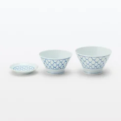 Vaisselle^Muji Bol à riz en porcelaine Hasami - Motif maille, Grande