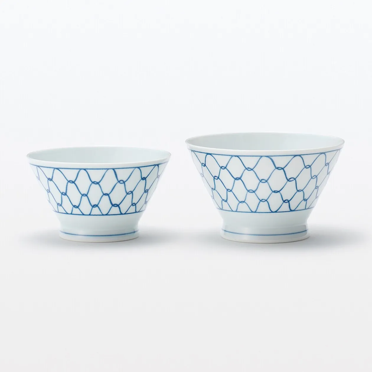 Vaisselle^Muji Bol à riz en porcelaine Hasami - Motif maille, Petit