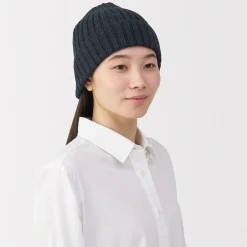 Chapeaux|Chapeaux^Muji Bonnet unisexe en laine côtelée antidémangeaisons