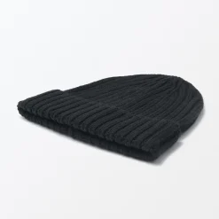 Chapeaux|Chapeaux^Muji Bonnet unisexe en laine côtelée antidémangeaisons