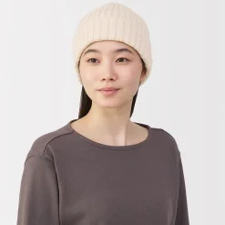 Chapeaux|Chapeaux^Muji Bonnet unisexe en laine côtelée antidémangeaisons