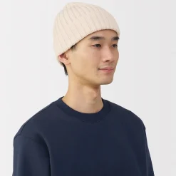 Chapeaux|Chapeaux^Muji Bonnet unisexe en laine côtelée antidémangeaisons