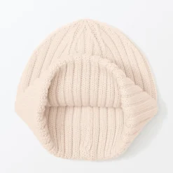 Chapeaux|Chapeaux^Muji Bonnet unisexe en laine côtelée antidémangeaisons