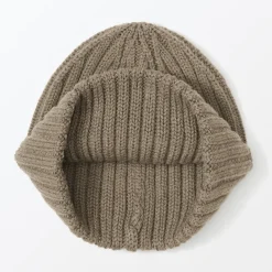Chapeaux|Chapeaux^Muji Bonnet unisexe en laine côtelée antidémangeaisons
