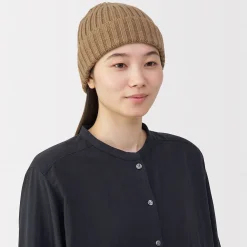 Chapeaux|Chapeaux^Muji Bonnet unisexe en laine côtelée antidémangeaisons