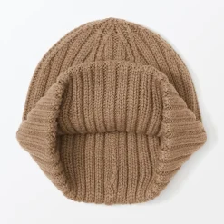 Chapeaux|Chapeaux^Muji Bonnet unisexe en laine côtelée antidémangeaisons