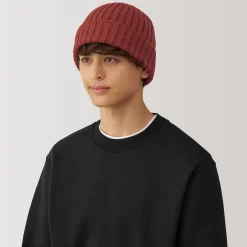 Chapeaux|Chapeaux^Muji Bonnet unisexe en laine côtelée antidémangeaisons