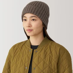 Chapeaux|Chapeaux^Muji Bonnet unisexe en laine côtelée antidémangeaisons