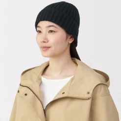 Chapeaux|Chapeaux^Muji Bonnet unisexe en laine côtelée antidémangeaisons