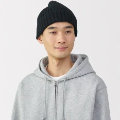 Chapeaux|Chapeaux^Muji Bonnet unisexe en laine côtelée antidémangeaisons