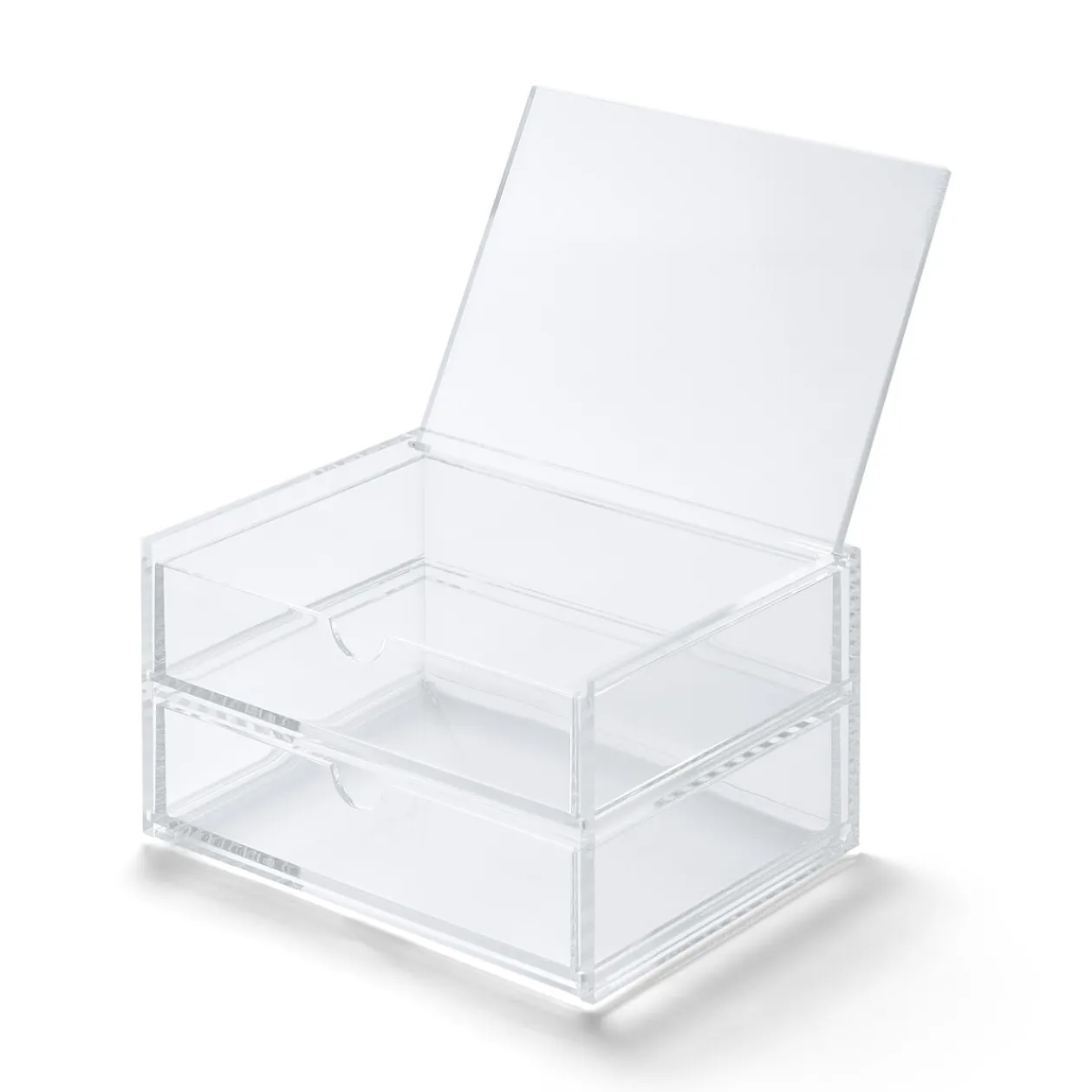 Rangements En Acrylique^Muji Boîte acrylique 2 tiroirs + couvercle L17.5X P13X H9.5cm