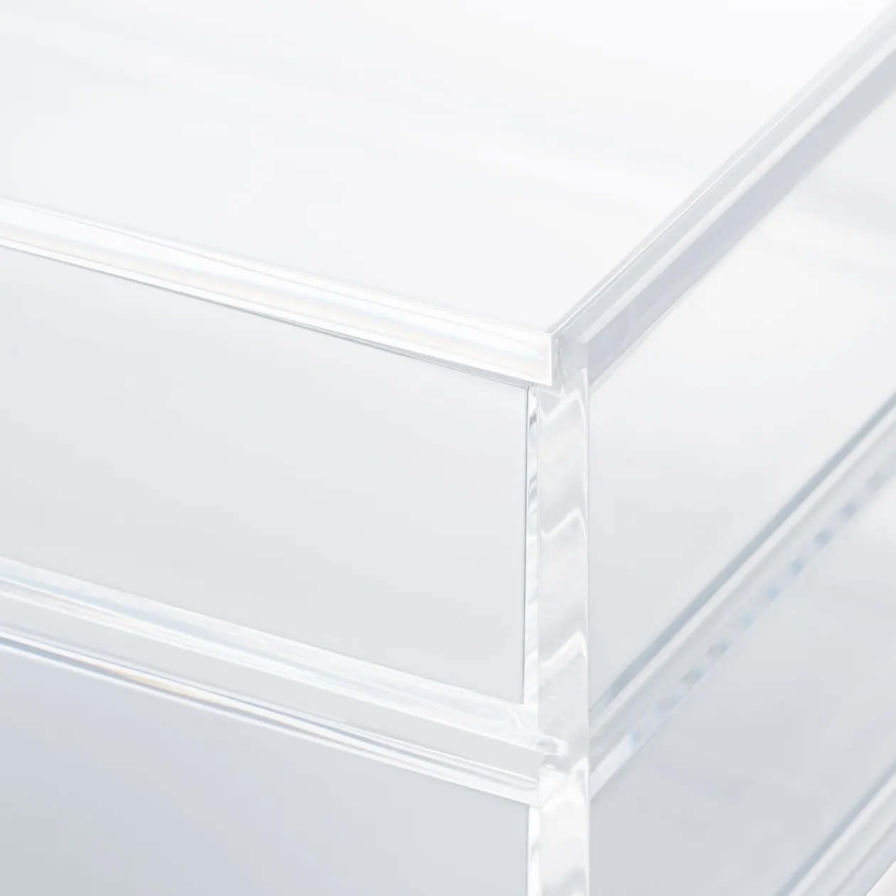 Rangements En Acrylique^Muji Boîte acrylique 2 tiroirs + couvercle L17.5X P13X H9.5cm