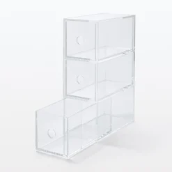 Rangements En Acrylique^Muji Boîte acrylique 3 tiroirs L8.6X P17X H25.2cm