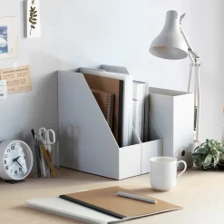 Petits Rangements En Polypropylène|Boîtes Et Rangement De Bureau^Muji Boîte archives grise en biais en PP L10X P27.7X 31.6cm