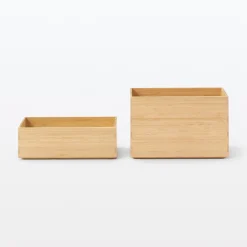 Rangements En Bois|Boîtes Et Rangement De Bureau^Muji Boîte empilable en bambou, 26 x 18.5 x 8.5 cm