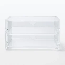 Rangements En Acrylique^Muji Boîte en acrylique 2 tiroirs L17.5X P13X H9.5cm