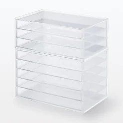 Rangements En Acrylique^Muji Boîte en acrylique 3 tiroirs L25.5X P17X H10cm