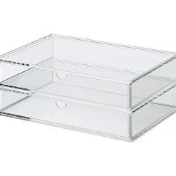 Rangements En Acrylique^Muji Boîte en acrylique 2 tiroirs L25.6X P16.8X H9.5cm