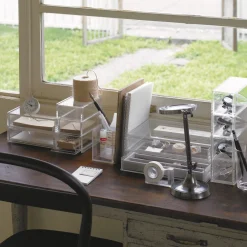 Rangements En Acrylique^Muji Boîte en acrylique 2 tiroirs L25.6X P16.8X H9.5cm