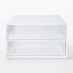 Rangements En Acrylique^Muji Boîte en acrylique 2 tiroirs L25.6X P16.8X H9.5cm
