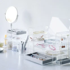 Rangements En Acrylique^Muji Boîte en acrylique 2 tiroirs L25.6X P16.8X H9.5cm