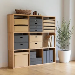 Boîtes Et Rangement De Bureau^Muji Boîtes archives biais A4 en kraft (Lot de 5)