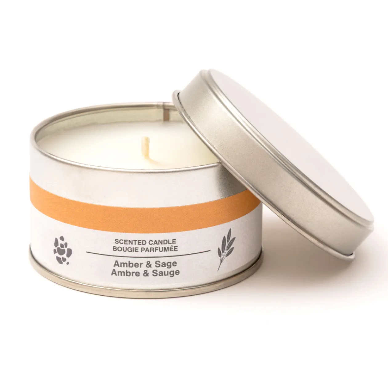 Bougies^Muji Bougie Métal ‐ Ambre et sauge