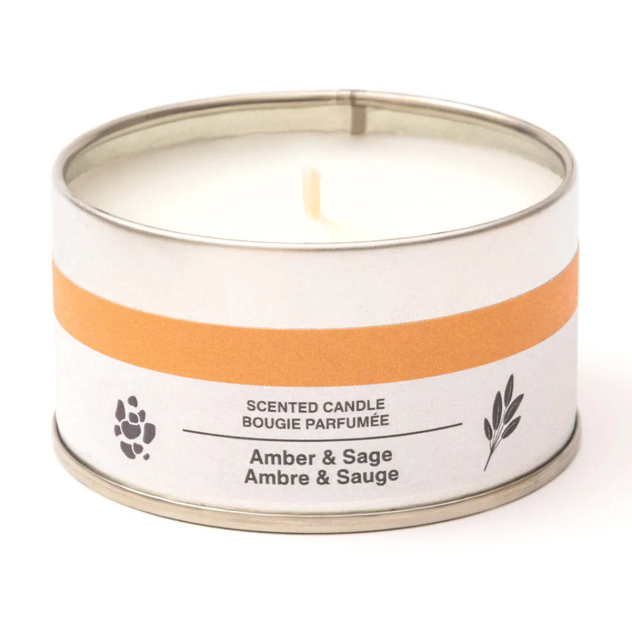 Bougies^Muji Bougie Métal ‐ Ambre et sauge