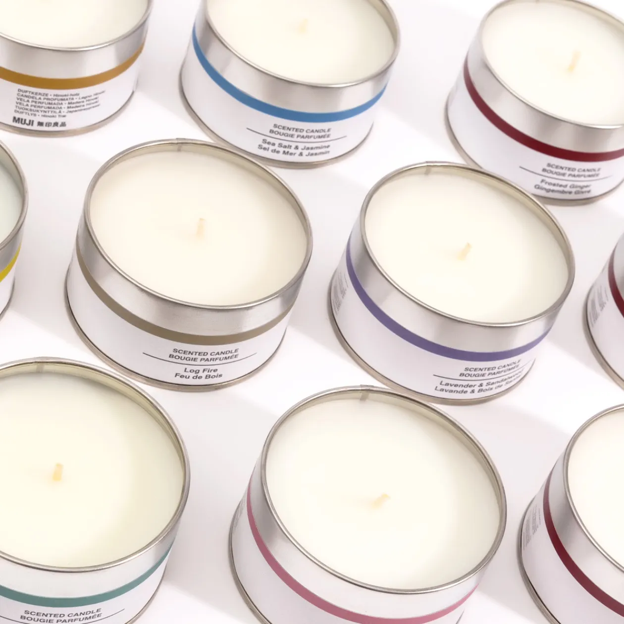 Bougies^Muji Bougie Métal ‐ Néroli et Basilic